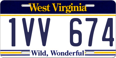 WV license plate 1VV674
