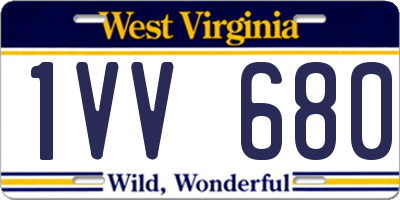WV license plate 1VV680