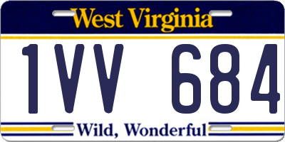 WV license plate 1VV684