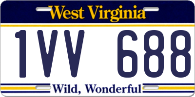 WV license plate 1VV688
