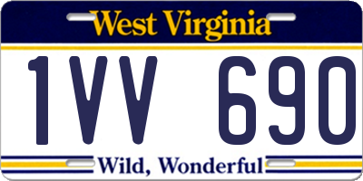 WV license plate 1VV690