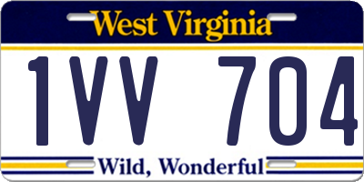 WV license plate 1VV704
