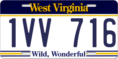 WV license plate 1VV716
