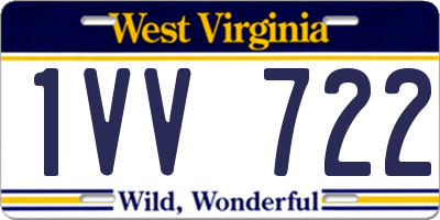 WV license plate 1VV722