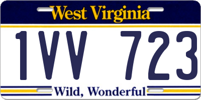 WV license plate 1VV723