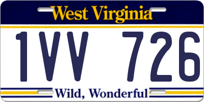 WV license plate 1VV726