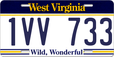 WV license plate 1VV733