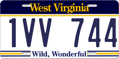 WV license plate 1VV744