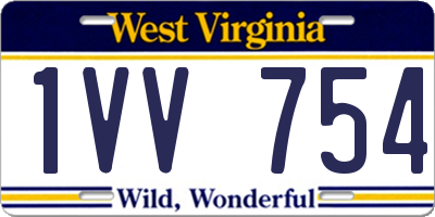 WV license plate 1VV754