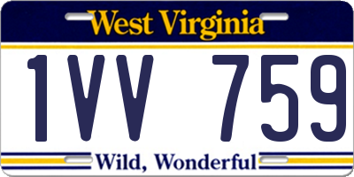 WV license plate 1VV759