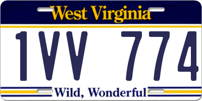 WV license plate 1VV774