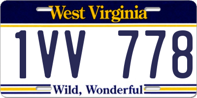 WV license plate 1VV778