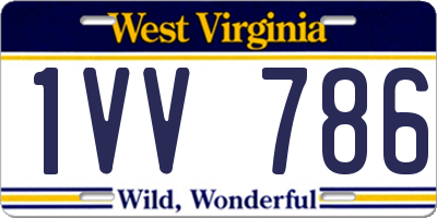 WV license plate 1VV786