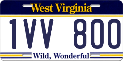 WV license plate 1VV800
