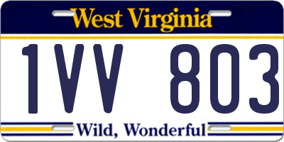 WV license plate 1VV803