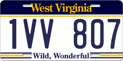 WV license plate 1VV807