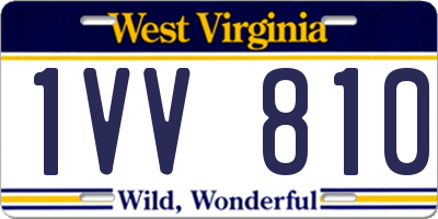 WV license plate 1VV810