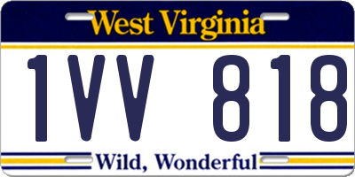 WV license plate 1VV818