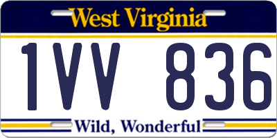 WV license plate 1VV836
