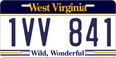 WV license plate 1VV841