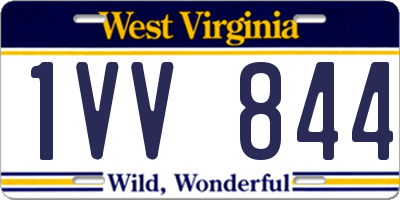 WV license plate 1VV844