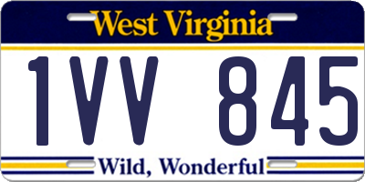 WV license plate 1VV845