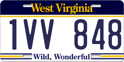 WV license plate 1VV848