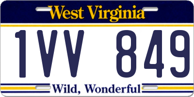 WV license plate 1VV849