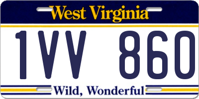 WV license plate 1VV860