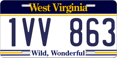 WV license plate 1VV863