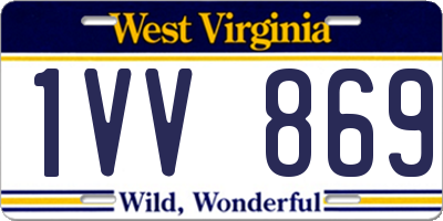 WV license plate 1VV869