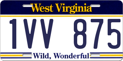 WV license plate 1VV875