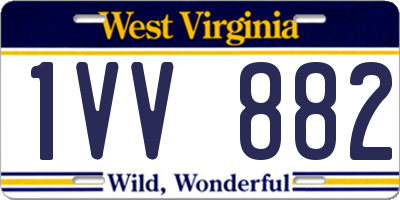 WV license plate 1VV882