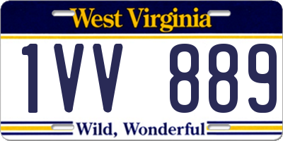 WV license plate 1VV889