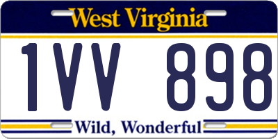 WV license plate 1VV898