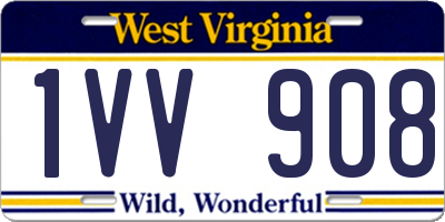 WV license plate 1VV908
