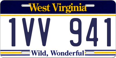 WV license plate 1VV941