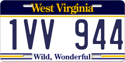 WV license plate 1VV944