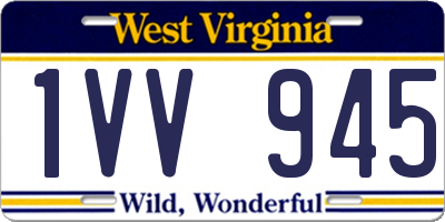 WV license plate 1VV945