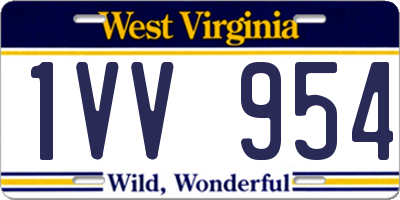 WV license plate 1VV954