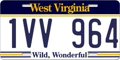 WV license plate 1VV964