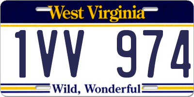 WV license plate 1VV974