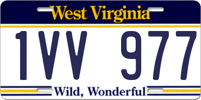 WV license plate 1VV977