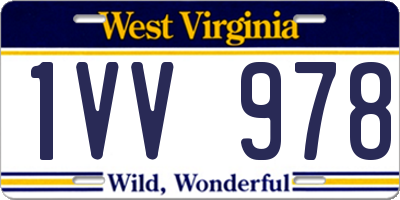 WV license plate 1VV978