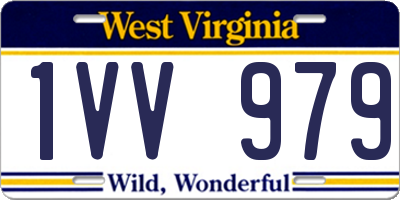 WV license plate 1VV979