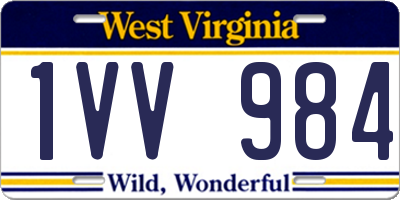 WV license plate 1VV984