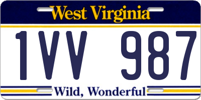 WV license plate 1VV987