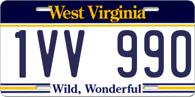 WV license plate 1VV990