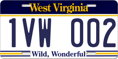 WV license plate 1VW002