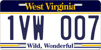 WV license plate 1VW007